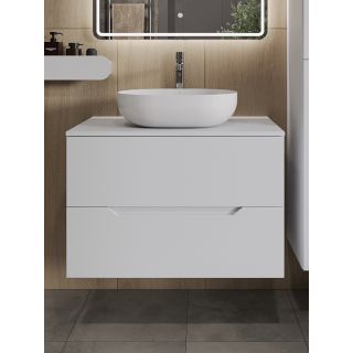 Тумба с раковиной Orange Лайн Li-80TuwMDF+B05-480W 80 см белый матовый
