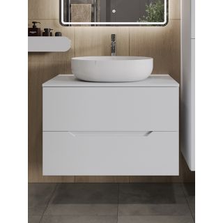 Тумба с раковиной Orange Лайн Li-80TuwMDF+B05-520W 80 см белый матовый