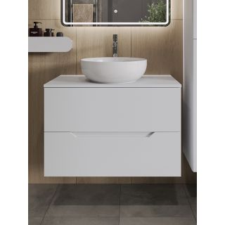 Тумба с раковиной Orange Лайн Li-80TuwMDF+B07-420W 80 см белый матовый