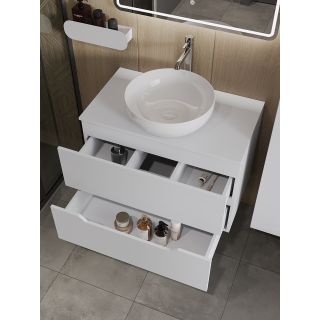Тумба с раковиной Orange Лайн Li-80TuwMDF+B07-420W 80 см белый матовый