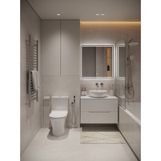 Тумба с раковиной Orange Лайн Li-80TuwMDF+B07-420W 80 см белый матовый
