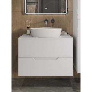 Тумба с раковиной Orange Лайн Li-80TuwMDF+B07-500W 80 см белый матовый