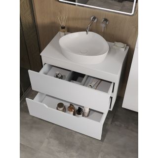 Тумба с раковиной Orange Лайн Li-80TuwMDF+B07-500W 80 см белый матовый