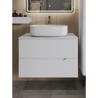 Тумба с раковиной Orange Лайн Li-80TuwMDF+B07-540W 80 см белый матовый
