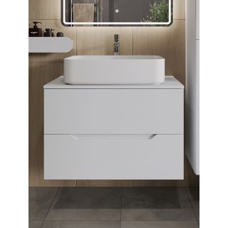 Тумба с раковиной Orange Лайн Li-80TuwMDF+B07-600W 80 см белый матовый