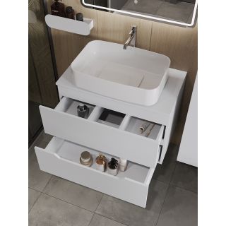 Тумба с раковиной Orange Лайн Li-80TuwMDF+B07-600W 80 см белый матовый
