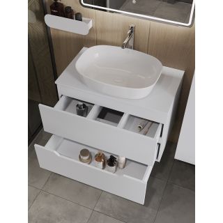 Тумба с раковиной Orange ЛайнLi-80TuwMDF+B08-500W 80 см белый матовый
