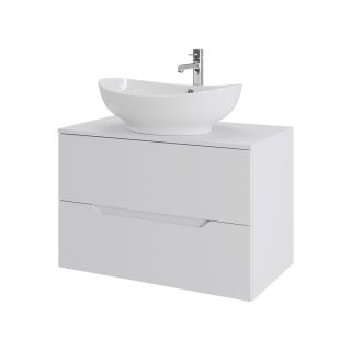 Тумба с раковиной Orange Лайн Li-80TuwMDF+B08-585W 80 см белый матовый