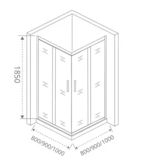 Душевое ограждение Good Door Lira CR-80-C-CH 80*80 профиль хром, стекло прозрачное