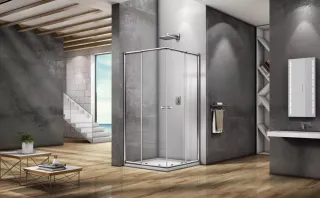 Душевое ограждение Good Door Lira CR-80-C-CH 80*80 профиль хром, стекло прозрачное