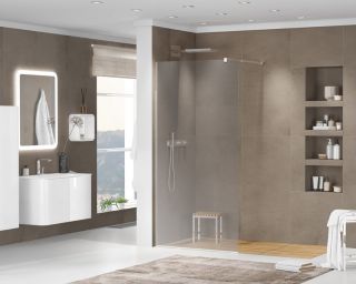 Душевая перегородка CEZARES LIBERTA-L-1-120-120-GR-Cr кронштейн 120см