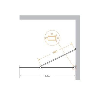 Душевая перегородка CEZARES LIBERTA-L-1-TB-105-C-NERO