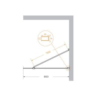 Душевая перегородка CEZARES LIBERTA-L-1-TB-85-C-NERO