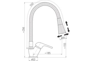 Смеситель для кухни Rav Slezak Sazava SA306.5/13 хром черный Смеситель для кухни Rav Slezak Sazava SA306.5/13 хром черный