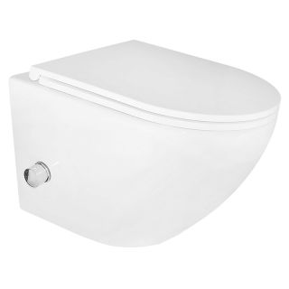 Унитаз подвесной с функцией биде Azario Grado AZ-046E-NR безободковый белый