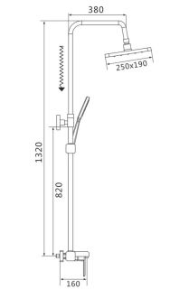 Душевая стойка Shevanik S8836H чёрный Душевая стойка Shevanik S8836H чёрный