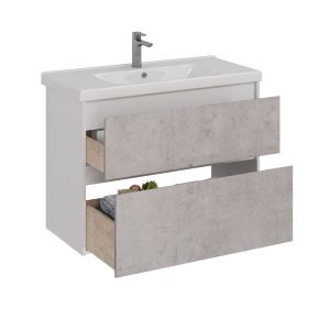 Тумба под раковину Lemark Combi LM03C100T-Beton 100 см белый глянец