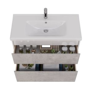Тумба под раковину Lemark Combi LM03C100T-Beton 100 см белый глянец