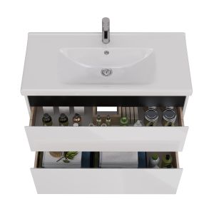 Тумба под раковину Lemark Combi LM03C100T-black 100 см белый глянец черный