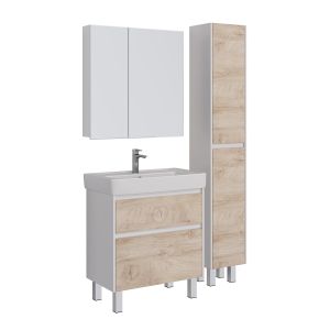 Тумба под раковину Lemark Combi LM03C100T-dub 100 см белый глянец