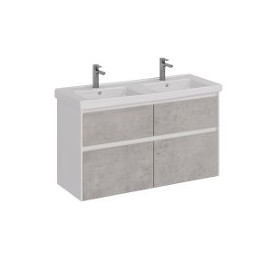 Тумба под раковину Lemark Combi LM03C125T-Beton 120 см белый глянец