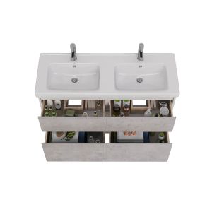 Тумба под раковину Lemark Combi LM03C125T-Beton 120 см белый глянец