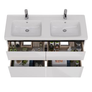 Тумба под раковину Lemark Combi LM03C125T-black 120 см белый глянец черный
