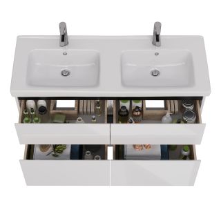 Тумба под раковину Lemark Combi LM03C125T-black 120 см белый глянец черный