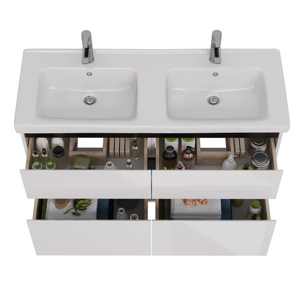 Тумба под раковину Lemark Combi LM03C125T-black 120 см белый глянец черный