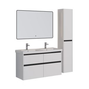 Тумба под раковину Lemark Combi LM03C125T-black 120 см белый глянец черный