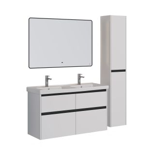 Тумба под раковину Lemark Combi LM03C125T-black 120 см белый глянец черный