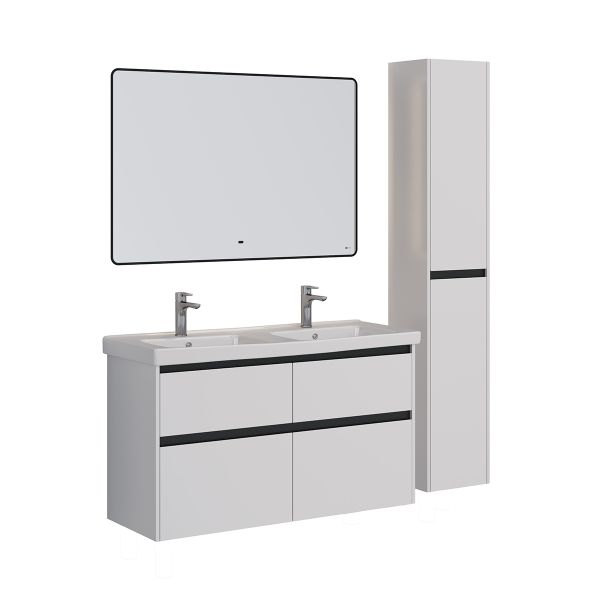 Тумба под раковину Lemark Combi LM03C125T-black 120 см белый глянец черный