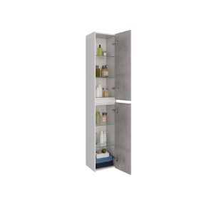 Шкаф-колонна Lemark Combi LM03C35P-Beton 35 см подвесной белый глянец