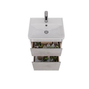 Тумба под раковину Lemark Combi LM03C45T-Beton 45 см белый глянец