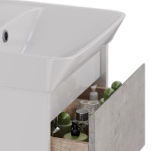 Тумба под раковину Lemark Combi LM03C45T-Beton 45 см белый глянец