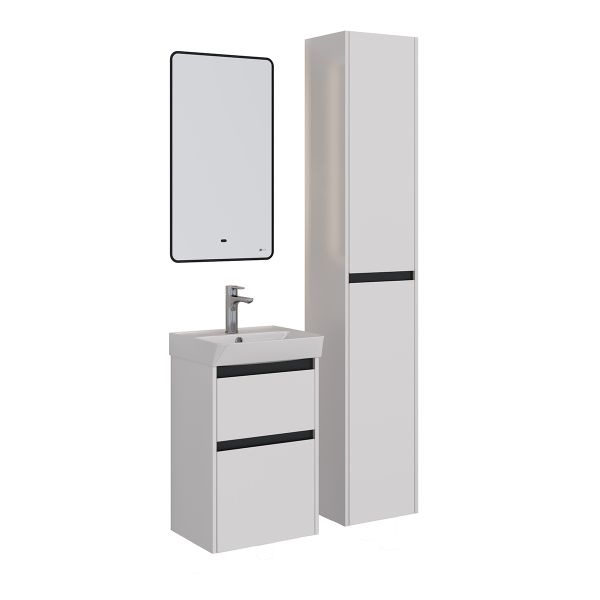 Тумба под раковину Lemark Combi LM03C45T-black 45 см белый глянец черный