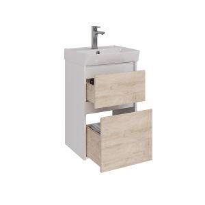Тумба под раковину Lemark Combi LM03C45T-dub 45 см белый глянец