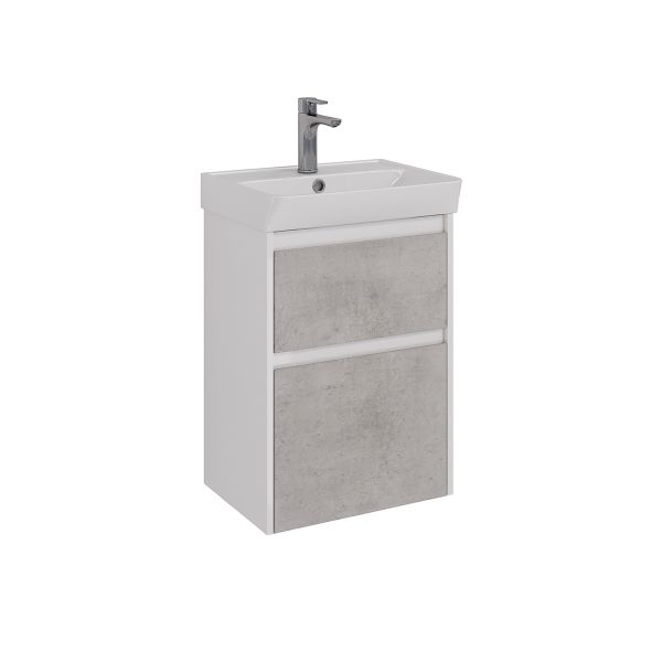 Тумба под раковину Lemark Combi LM03C50T-Beton 50 см белый глянец