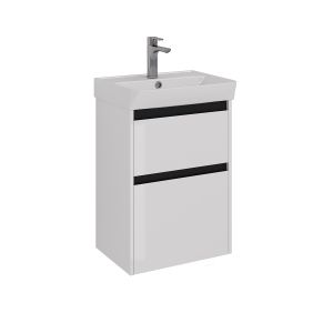 Тумба под раковину Lemark Combi LM03C50T-black 50 см белый глянец черный