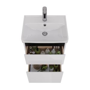 Тумба под раковину Lemark Combi LM03C50T-black 50 см белый глянец черный
