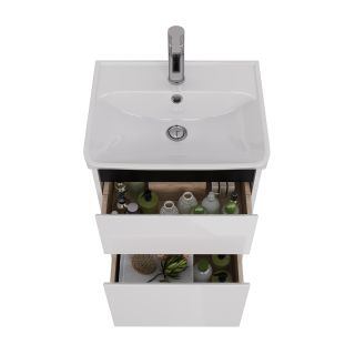 Тумба под раковину Lemark Combi LM03C50T-black 50 см белый глянец черный