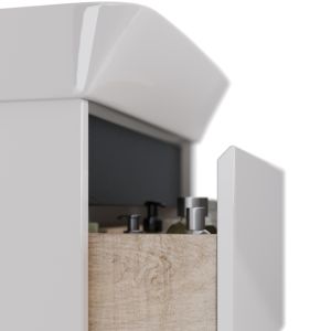 Тумба под раковину Lemark Combi LM03C50T-black 50 см белый глянец черный