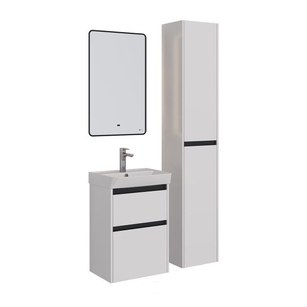 Тумба под раковину Lemark Combi LM03C50T-black 50 см белый глянец черный