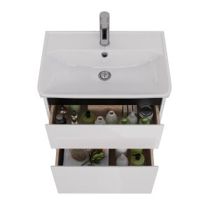 Тумба под раковину Lemark Combi LM03C60T-black 60 см белый глянец черный