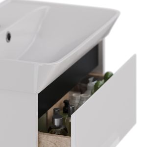 Тумба под раковину Lemark Combi LM03C60T-black 60 см белый глянец черный