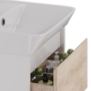 Тумба под раковину Lemark Combi LM03C60T-dub 60 см белый глянец