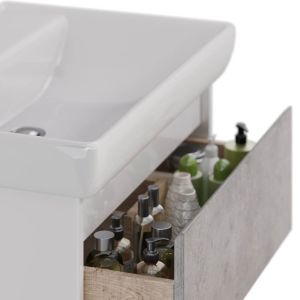 Тумба под раковину Lemark Combi LM03C70T-Beton 70 см белый глянец