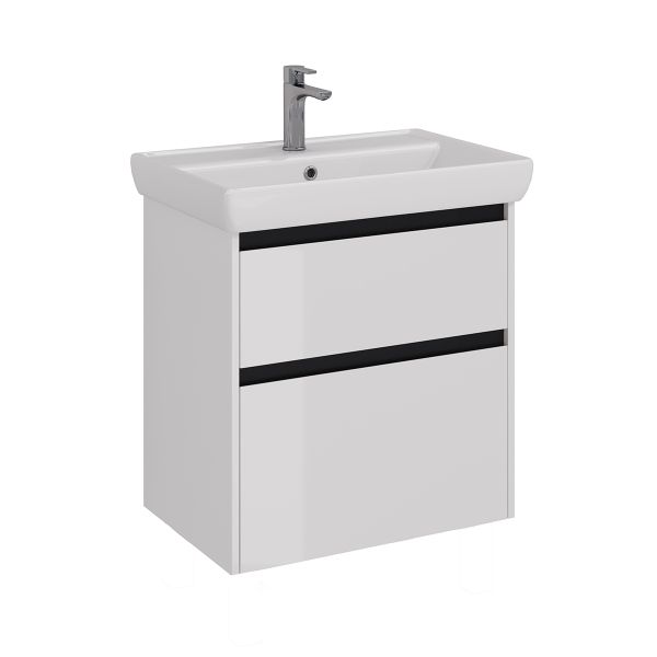 Тумба под раковину Lemark Combi LM03C70T-black 70 см белый глянец черный