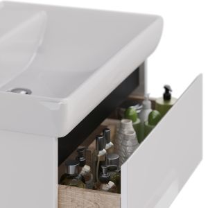 Тумба под раковину Lemark Combi LM03C70T-black 70 см белый глянец черный