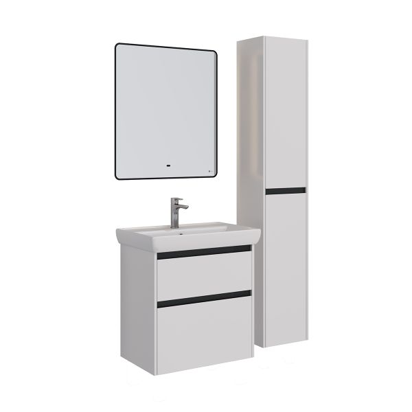 Тумба под раковину Lemark Combi LM03C70T-black 70 см белый глянец черный